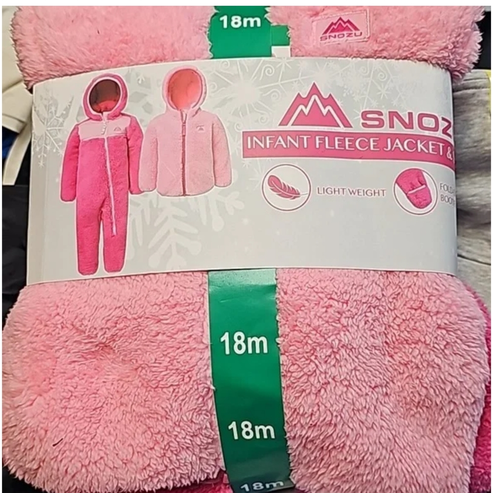 Snozu Infant 2-piece Fleece Set, pink nwt 18m - Picture 5 of 5